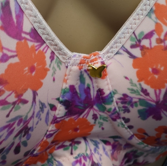 Floral Print Plunge Butterfly Bra - Picture 3 of 9